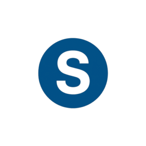Ikon situs Sawacana.pro huruf S biru digital